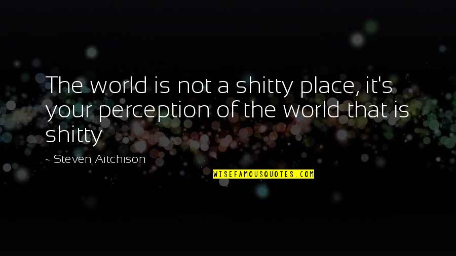 Inspirational Perception Quotes By Steven Aitchison: The world is not a shitty place, it's