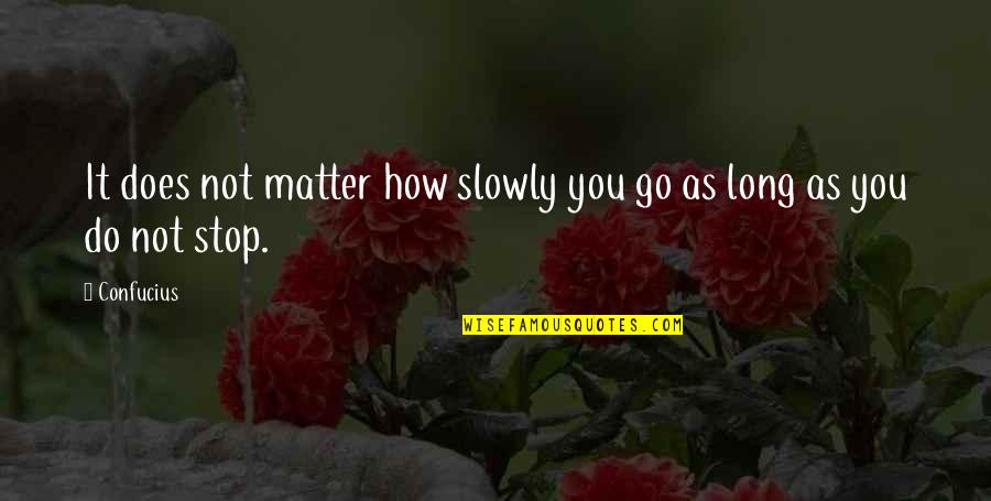 Inspirational Perseverance Quotes By Confucius: It does not matter how slowly you go