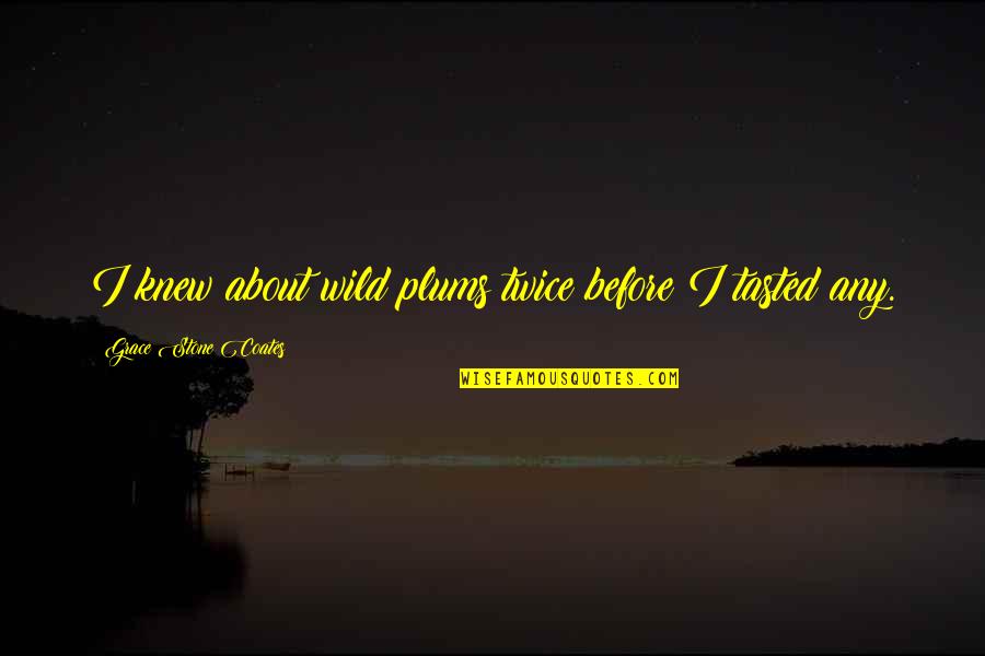 Inspirational Persuasive Quotes By Grace Stone Coates: I knew about wild plums twice before I
