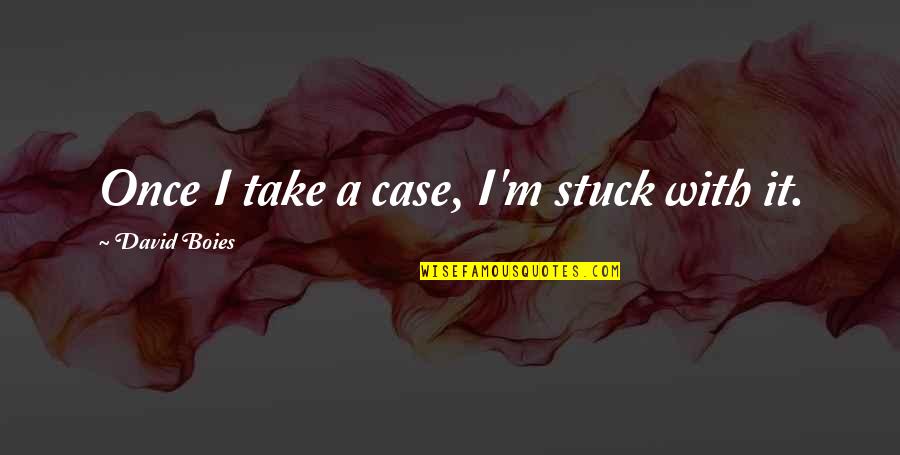 Inspirational Pet Loss Quotes By David Boies: Once I take a case, I'm stuck with