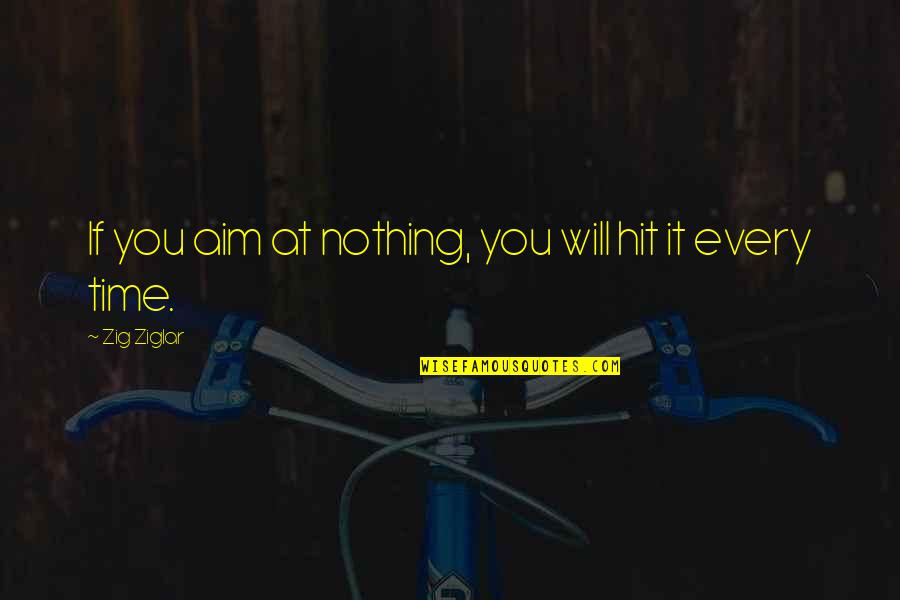 Inspirational Pictures Quotes By Zig Ziglar: If you aim at nothing, you will hit
