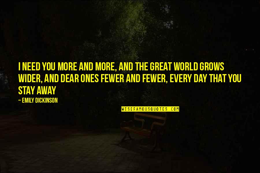 Inspirational Planets Quotes By Emily Dickinson: I need you more and more, and the