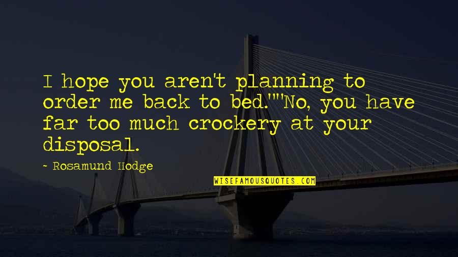 Inspirational Planning Quotes By Rosamund Hodge: I hope you aren't planning to order me