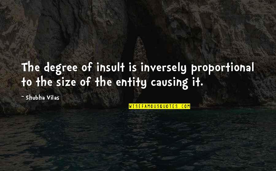 Inspirational Plus Size Quotes By Shubha Vilas: The degree of insult is inversely proportional to