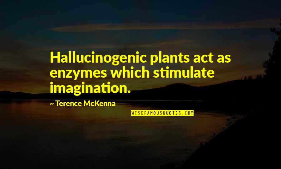 Inspirational Positiveness Quotes By Terence McKenna: Hallucinogenic plants act as enzymes which stimulate imagination.