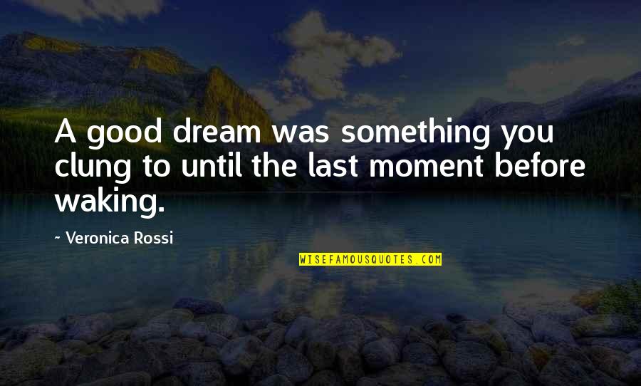Inspirational Power Ranger Quotes By Veronica Rossi: A good dream was something you clung to