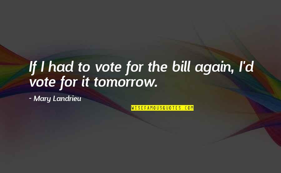 Inspirational Roller Derby Quotes By Mary Landrieu: If I had to vote for the bill