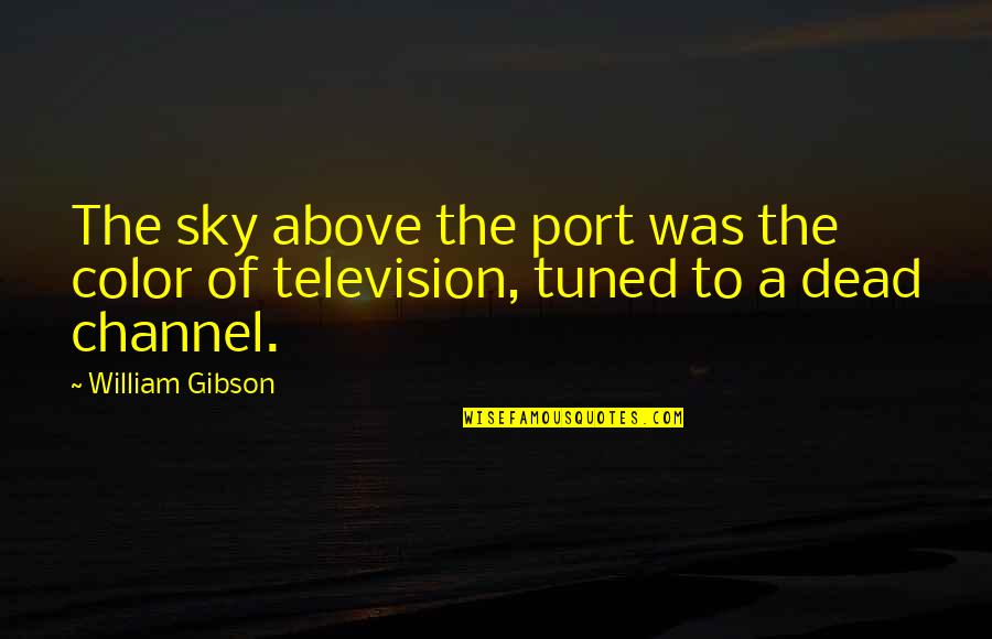 Inspirational Royal Marine Quotes By William Gibson: The sky above the port was the color
