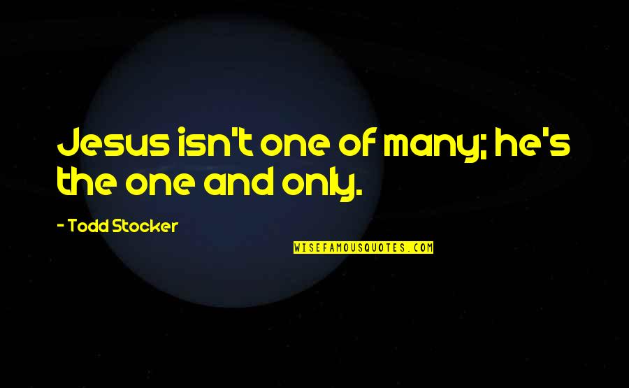 Inspirational Savior Quotes By Todd Stocker: Jesus isn't one of many; he's the one