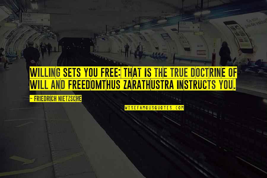 Inspirational Servitude Quotes By Friedrich Nietzsche: Willing sets you free: that is the true