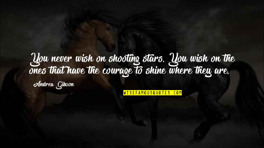 Inspirational Shine Quotes By Andrea Gibson: You never wish on shooting stars. You wish
