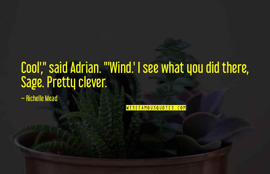 Inspirational Snowmobiling Quotes By Richelle Mead: Cool'," said Adrian. "'Wind.' I see what you
