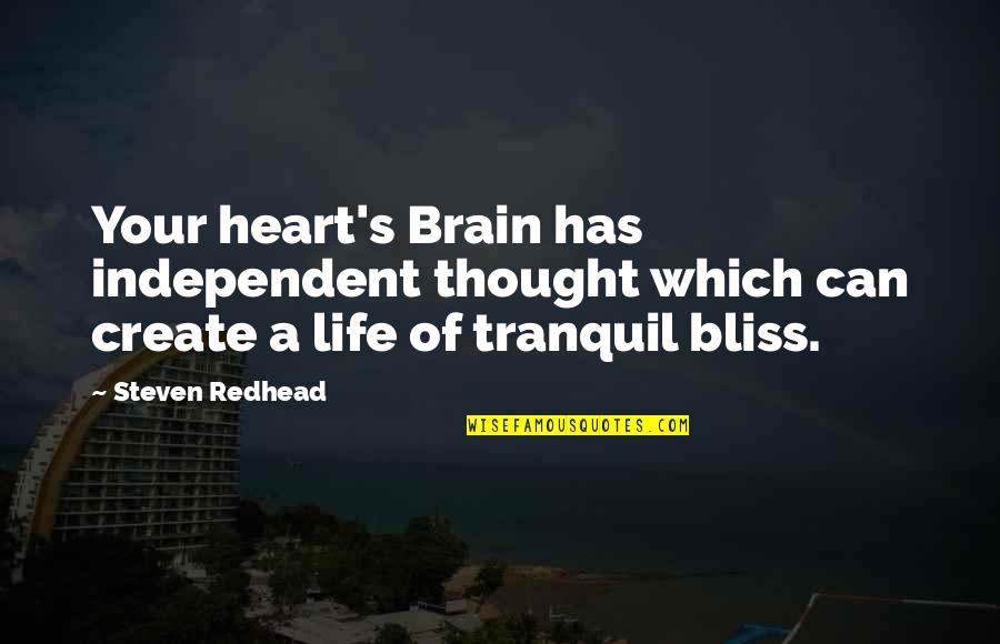 Inspirational Song Lyric Quotes By Steven Redhead: Your heart's Brain has independent thought which can Inspirational Song Lyric Quotes By Steven Redhead: Your heart's Brain has independent thought which can