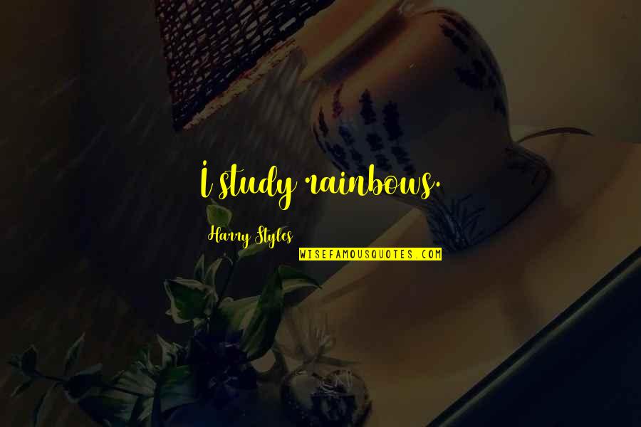 Inspirational Study Quotes By Harry Styles: I study rainbows.