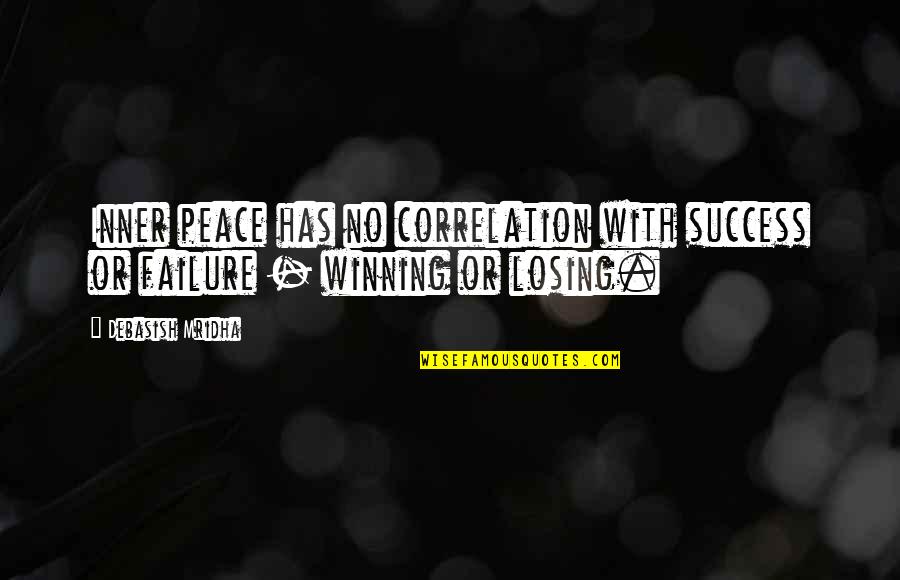 Inspirational Success Failure Quotes By Debasish Mridha: Inner peace has no correlation with success or
