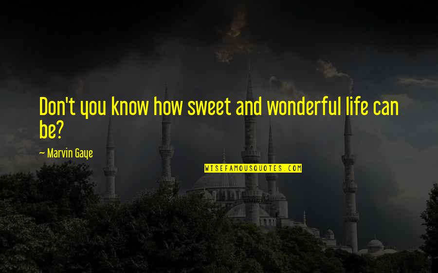 Inspirational Sweet Quotes By Marvin Gaye: Don't you know how sweet and wonderful life