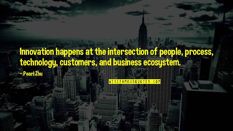 Inspirational Team Quote Quotes By Pearl Zhu: Innovation happens at the intersection of people, process,