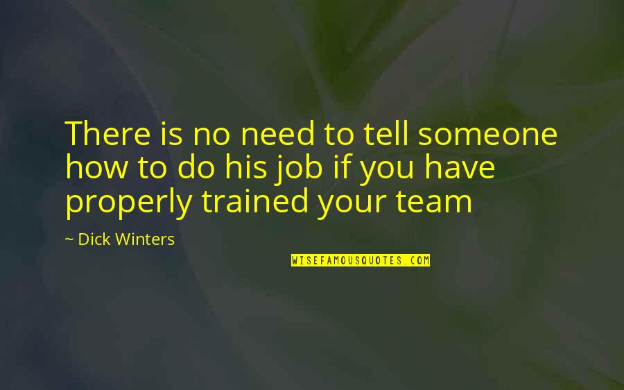 Inspirational Team Quotes By Dick Winters: There is no need to tell someone how