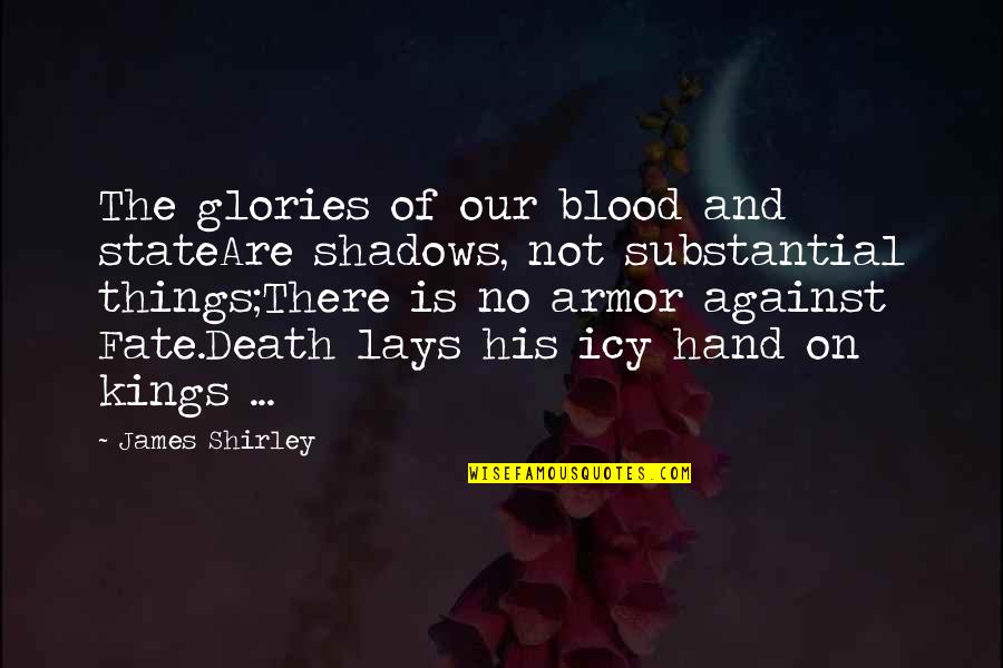 Inspirational Thought Provoking Quotes By James Shirley: The glories of our blood and stateAre shadows,