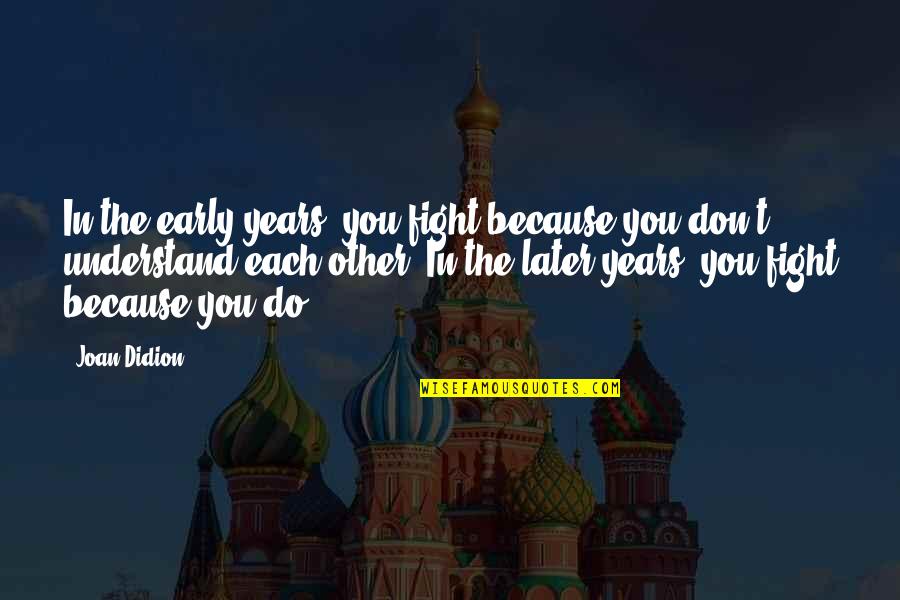 Inspirational Time Management Quotes By Joan Didion: In the early years, you fight because you