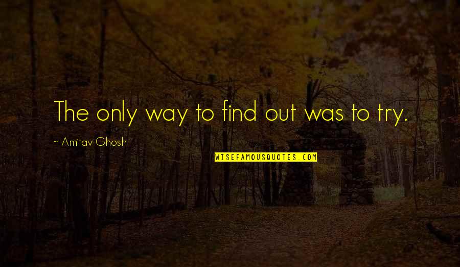 Inspirational Try Out Quotes By Amitav Ghosh: The only way to find out was to