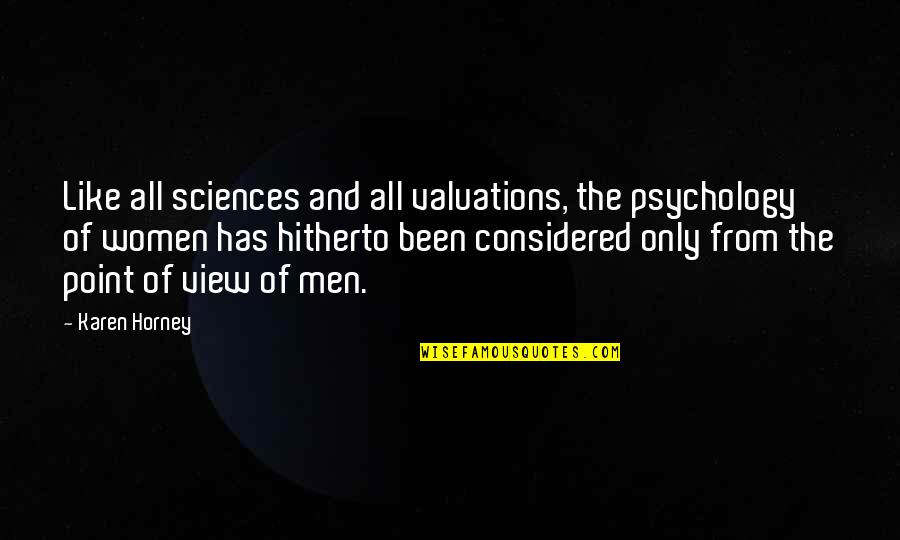 Inspirational Verse Quotes By Karen Horney: Like all sciences and all valuations, the psychology