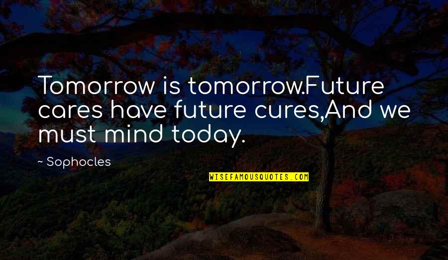 Inspirational Visions Quotes By Sophocles: Tomorrow is tomorrow.Future cares have future cures,And we