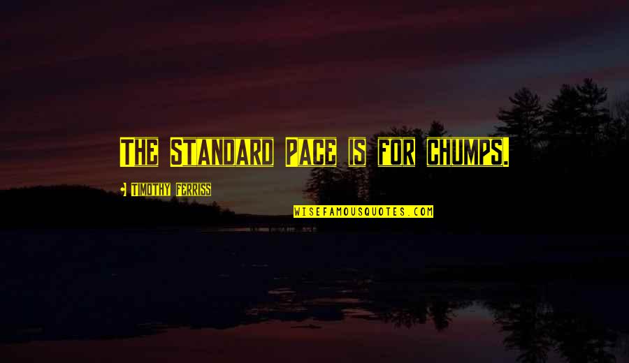 Inspirational Wisdom Quotes By Timothy Ferriss: The Standard Pace is for chumps. Inspirational Wisdom Quotes By Timothy Ferriss: The Standard Pace is for chumps.