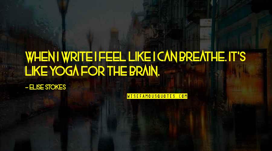Inspirational Writer Quotes By Elise Stokes: When I write I feel like I can