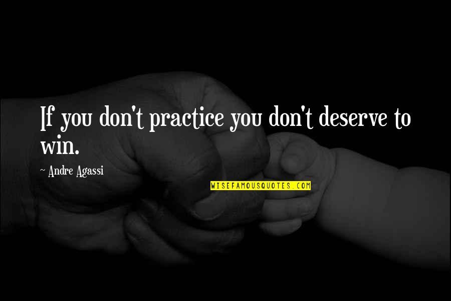 Inspirational You Deserve More Quotes By Andre Agassi: If you don't practice you don't deserve to