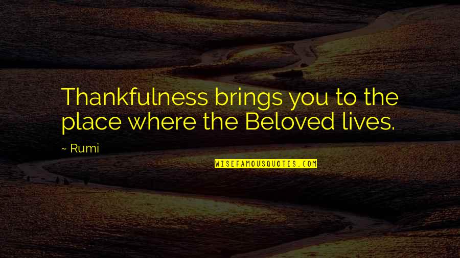 Inspirationall Quotes By Rumi: Thankfulness brings you to the place where the