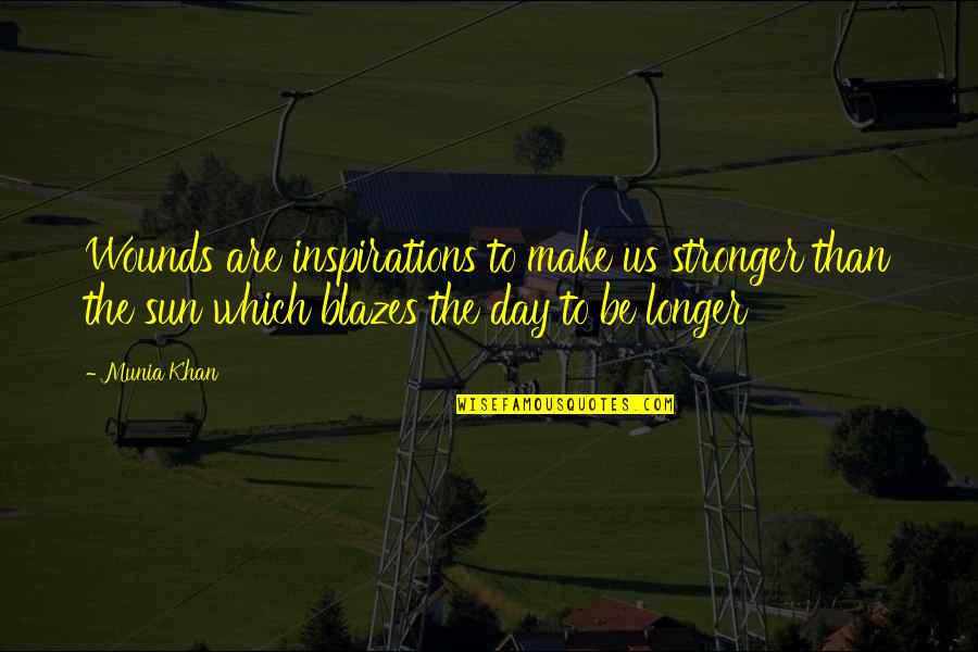 Inspirations Quotes By Munia Khan: Wounds are inspirations to make us stronger than