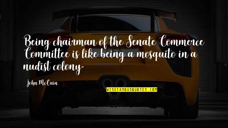 Inspirationsal Quotes By John McCain: Being chairman of the Senate Commerce Committee is