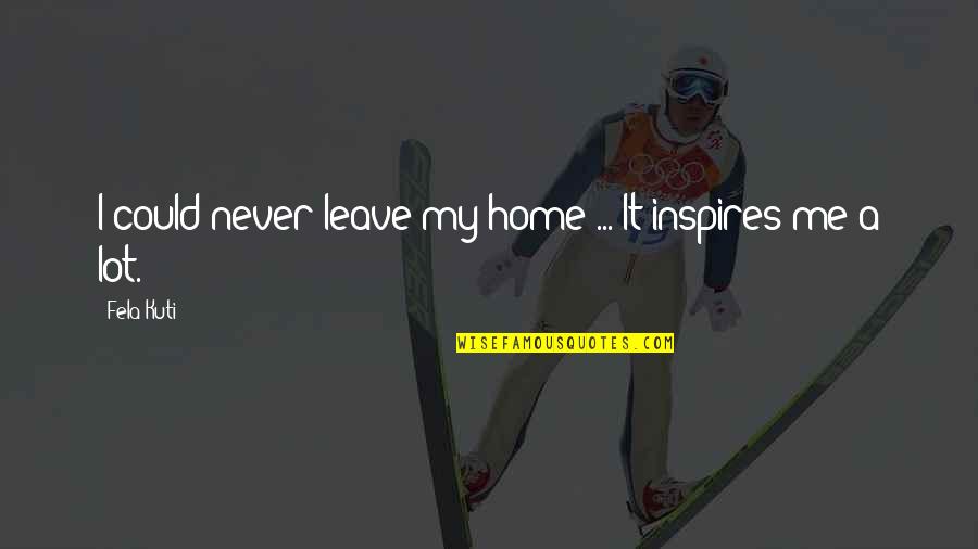 Inspire Me Now Quotes By Fela Kuti: I could never leave my home ... It