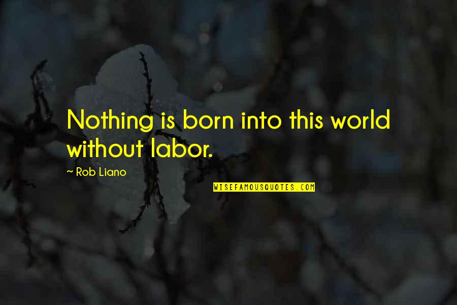 Inspire Work Quotes By Rob Liano: Nothing is born into this world without labor.