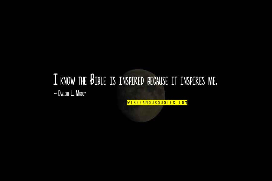 Inspired Bible Quotes By Dwight L. Moody: I know the Bible is inspired because it