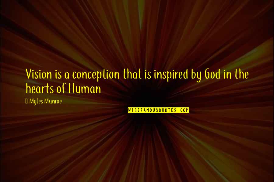 Inspired By God Quotes By Myles Munroe: Vision is a conception that is inspired by