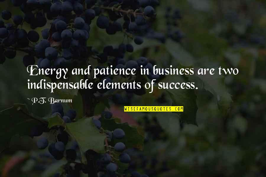 Inspiring Evening Quotes By P.T. Barnum: Energy and patience in business are two indispensable