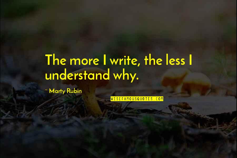 Inspiring Everybody To Dream Quotes By Marty Rubin: The more I write, the less I understand