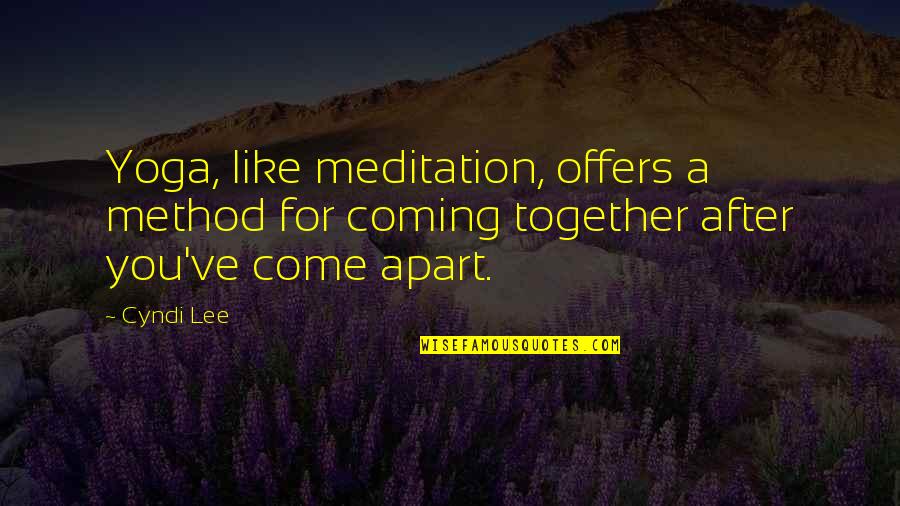 Inspiring Korean Quotes By Cyndi Lee: Yoga, like meditation, offers a method for coming
