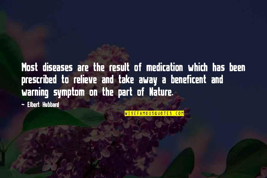 Inspiring Nature Quotes By Elbert Hubbard: Most diseases are the result of medication which