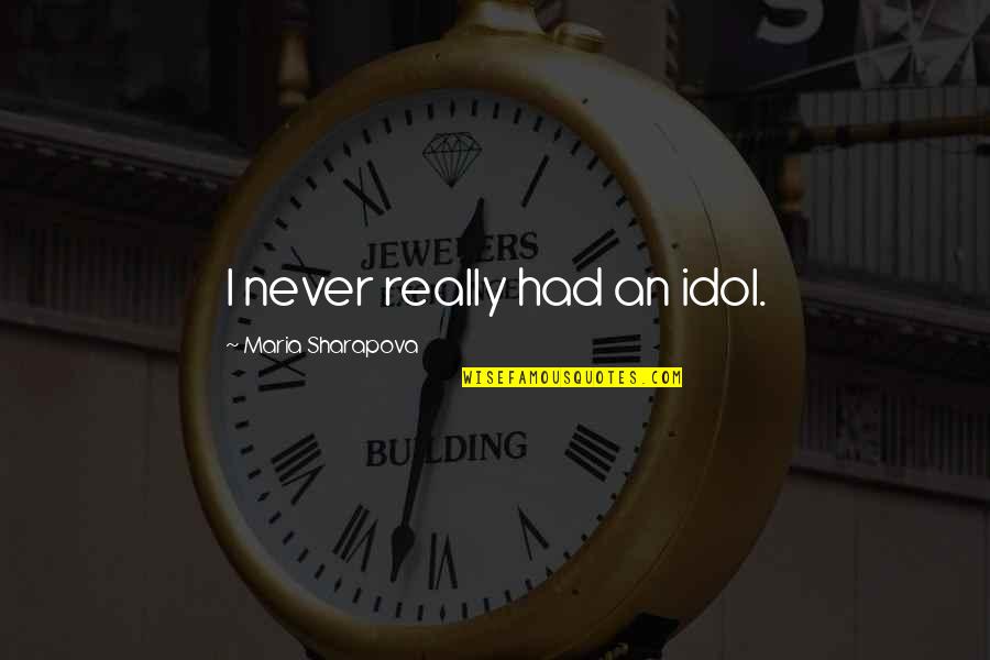 Inspiring Positive Change Quotes By Maria Sharapova: I never really had an idol. Inspiring Positive Change Quotes By Maria Sharapova: I never really had an idol.