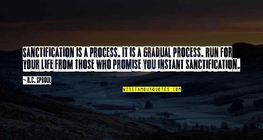 Inspiring Writer Quotes By R.C. Sproul: Sanctification is a process. It is a gradual Inspiring Writer Quotes By R.C. Sproul: Sanctification is a process. It is a gradual