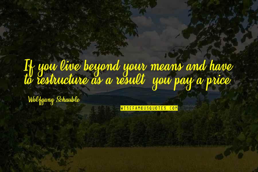 Inspiringly In A Sentence Quotes By Wolfgang Schauble: If you live beyond your means and have