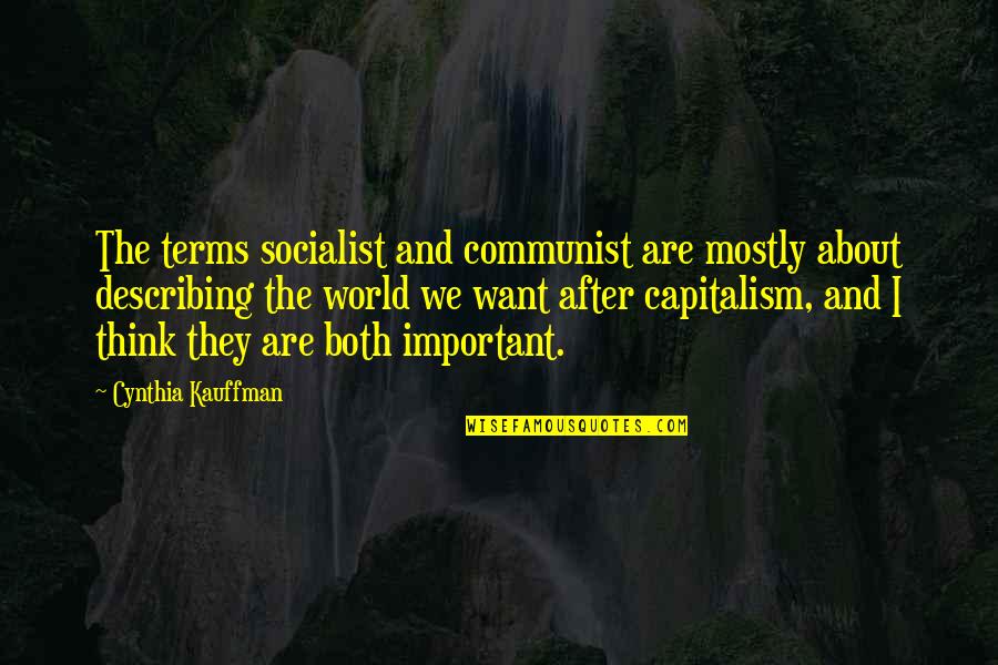 Instalater Quotes By Cynthia Kauffman: The terms socialist and communist are mostly about