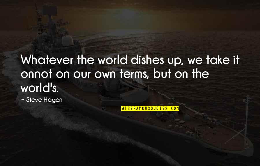 Instalater Quotes By Steve Hagen: Whatever the world dishes up, we take it