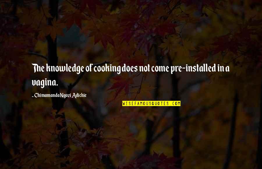 Installed Quotes By Chimamanda Ngozi Adichie: The knowledge of cooking does not come pre-installed