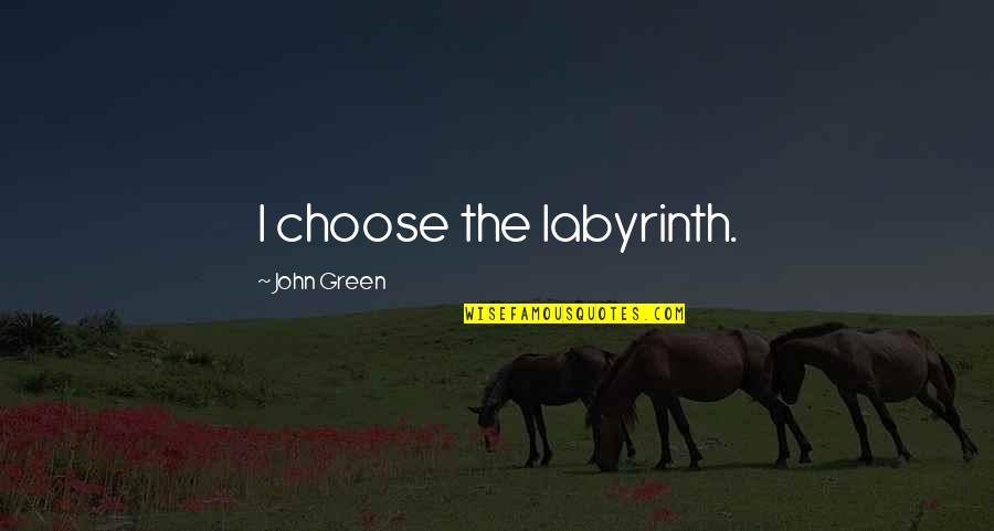Instant Change Quotes By John Green: I choose the labyrinth.