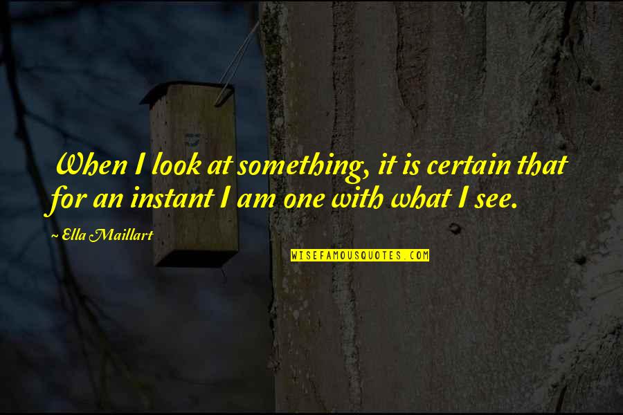 Instant Quotes By Ella Maillart: When I look at something, it is certain