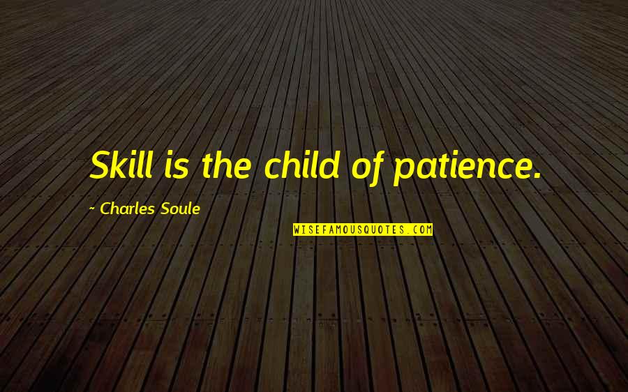 Instantes Permanentes Quotes By Charles Soule: Skill is the child of patience.